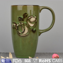 Silk Printing Stoneware Mug with Hand Painting